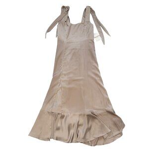 Show Me Your Mumu Satin Bridesmaid Dress | Tie Strap Midi | Wedding | Large